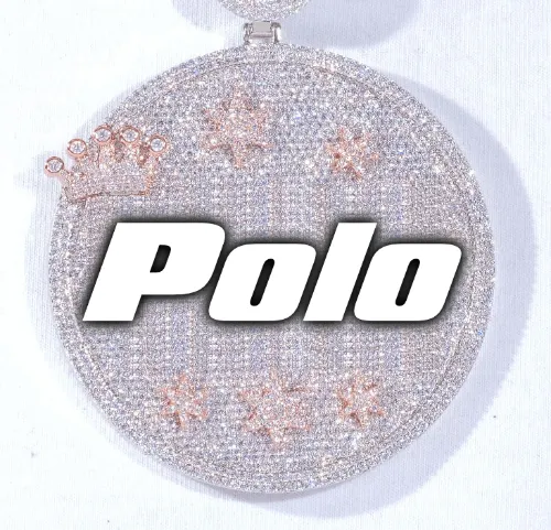 CUSTOM LETTER NECKLACE 3D BIG CROWN DISC sold by The GUU Shop