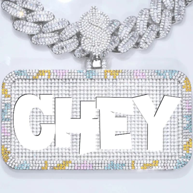 CUSTOM LETTER NECKLACE 3D COLORFUL SQUARE sold by The GUU Shop