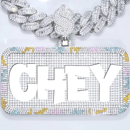 CUSTOM LETTER NECKLACE 3D COLORFUL SQUARE sold by The GUU Shop