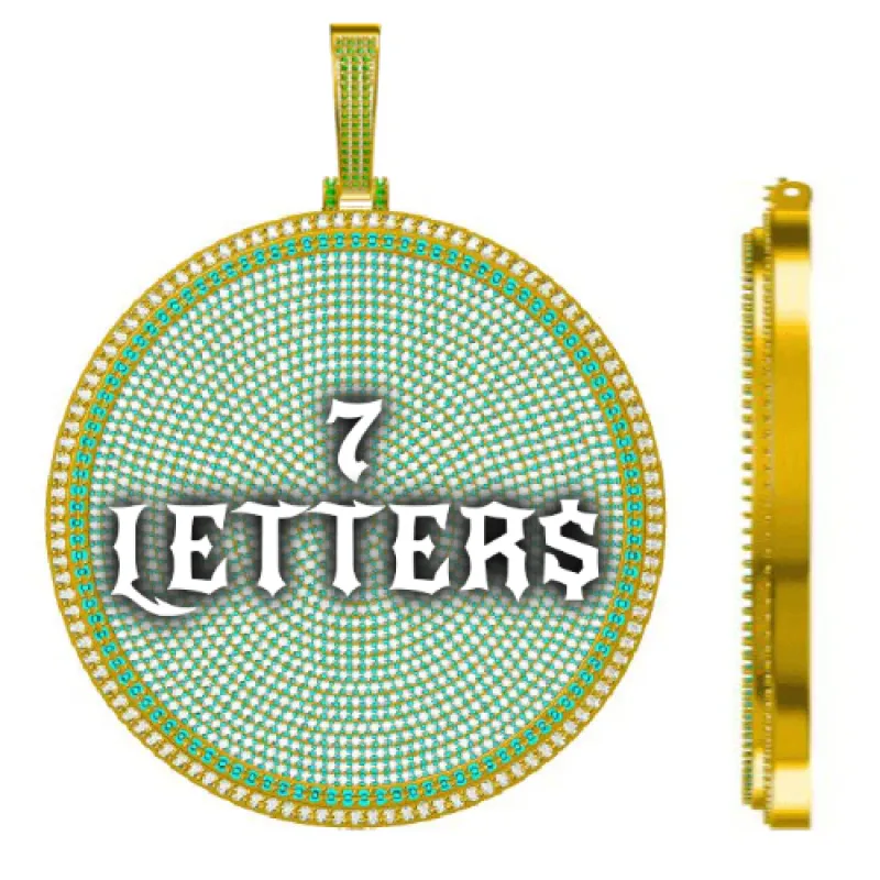 CUSTOM LETTER NECKLACE 3D BIG DISC sold by The GUU Shop