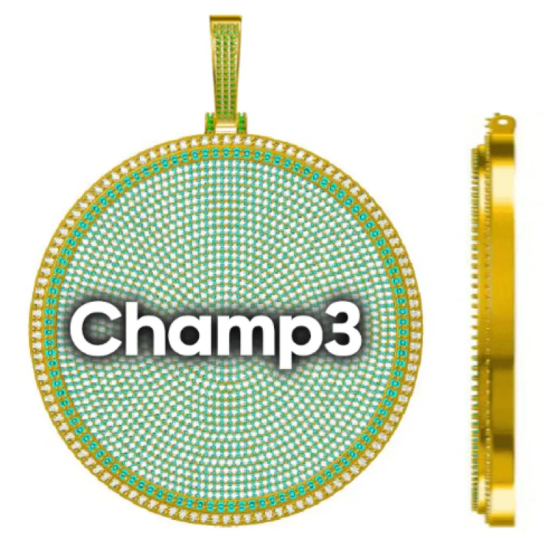 CUSTOM LETTER NECKLACE 3D BIG DISC sold by The GUU Shop