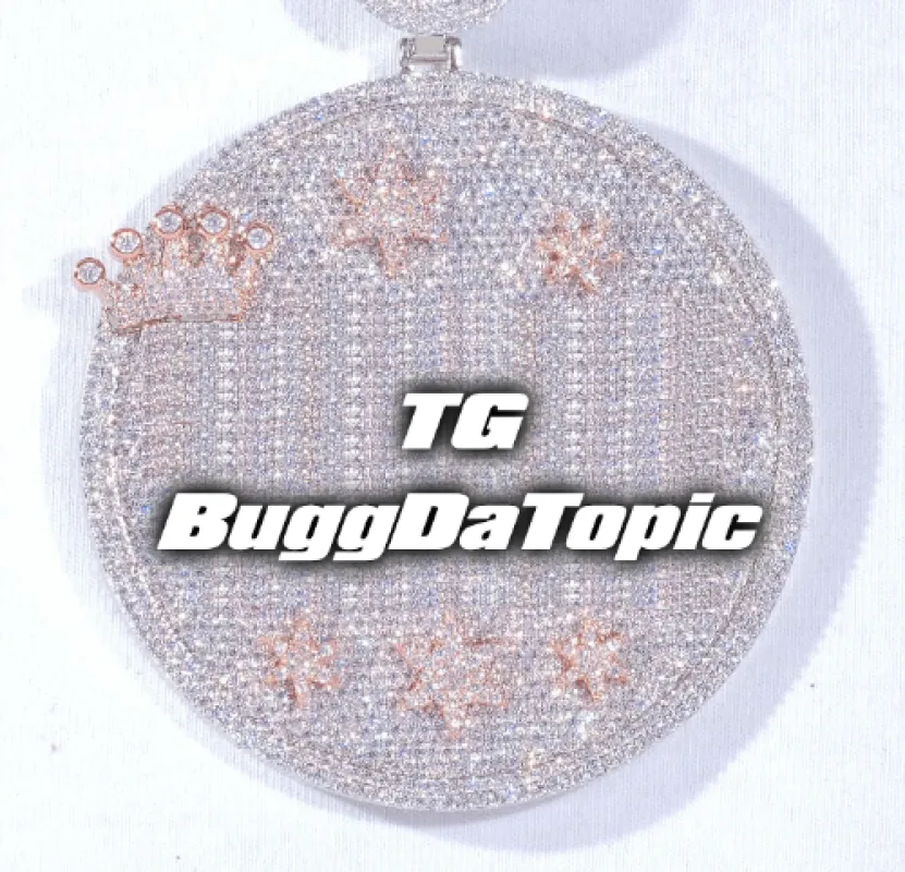 CUSTOM LETTER NECKLACE 3D BIG CROWN DISC sold by The GUU Shop