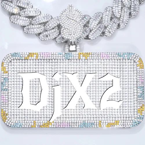 CUSTOM LETTER NECKLACE 3D COLORFUL SQUARE sold by The GUU Shop