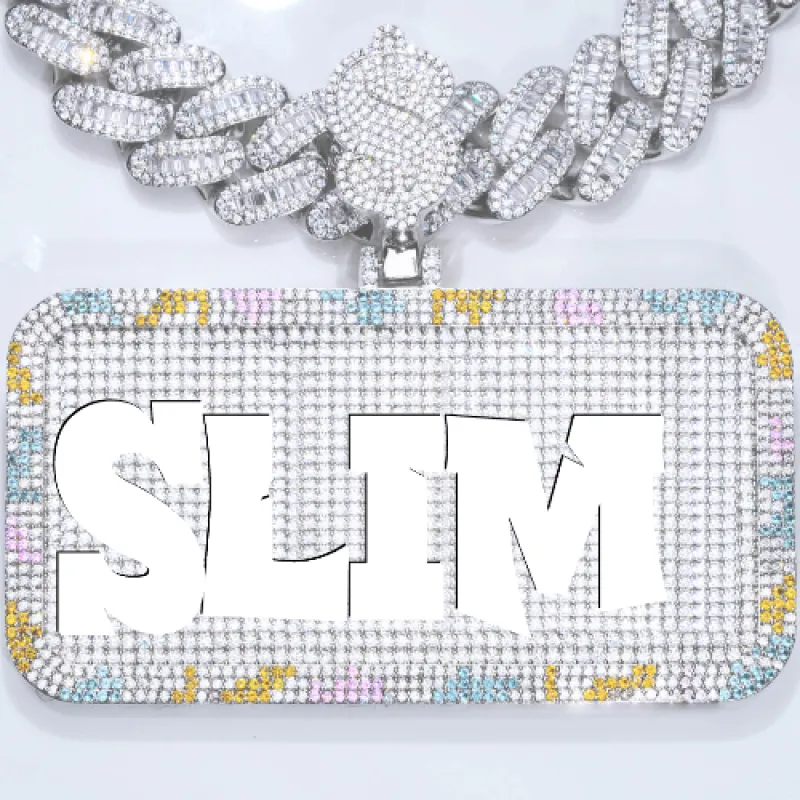 CUSTOM LETTER NECKLACE 3D COLORFUL SQUARE sold by The GUU Shop