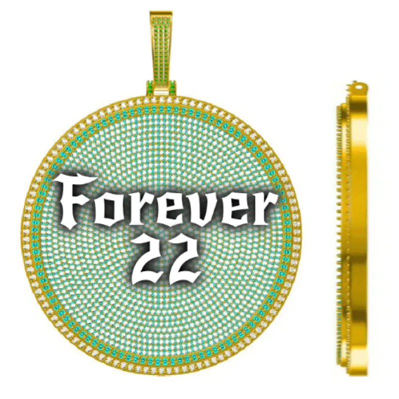 CUSTOM LETTER NECKLACE 3D BIG DISC sold by The GUU Shop