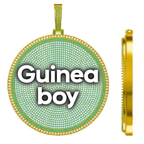 CUSTOM LETTER NECKLACE 3D BIG DISC sold by The GUU Shop