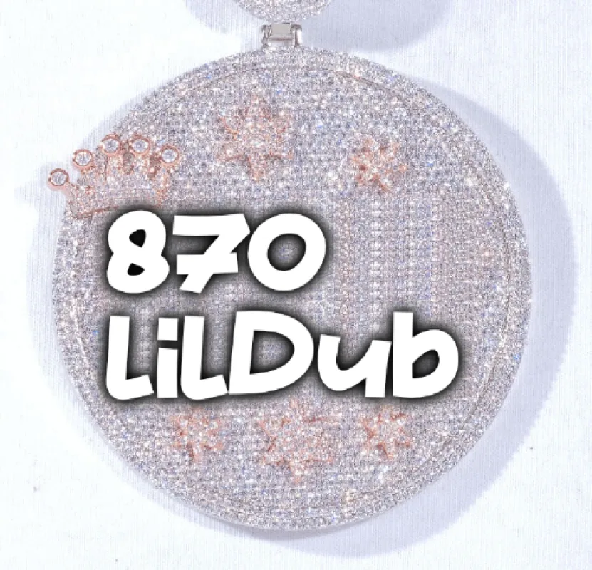 CUSTOM LETTER NECKLACE 3D BIG CROWN DISC sold by The GUU Shop