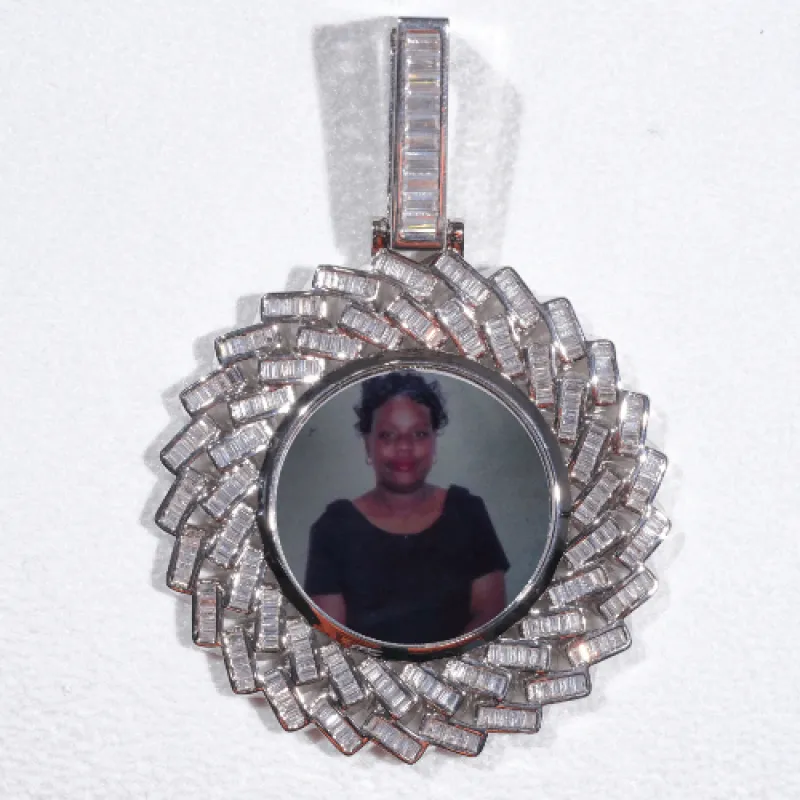 Large 3D Baguette Custom Picture Pendant sold by The GUU Shop