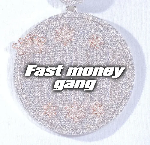 CUSTOM LETTER NECKLACE 3D BIG CROWN DISC sold by The GUU Shop