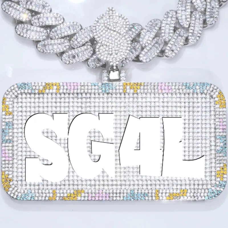 CUSTOM LETTER NECKLACE 3D COLORFUL SQUARE made by The GUU Shop