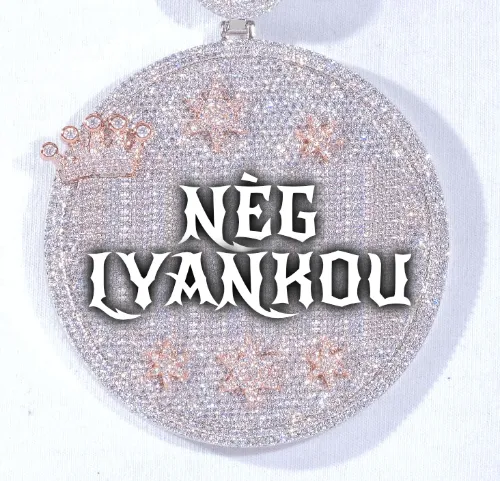 CUSTOM LETTER NECKLACE 3D BIG CROWN DISC sold by The GUU Shop