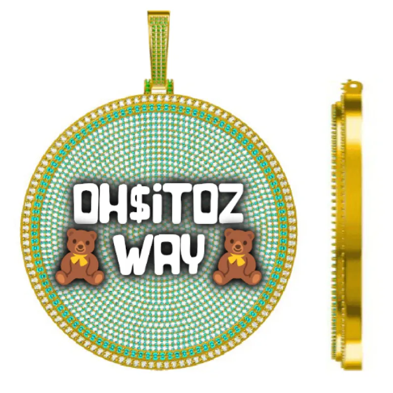 CUSTOM LETTER NECKLACE 3D BIG DISC sold by The GUU Shop