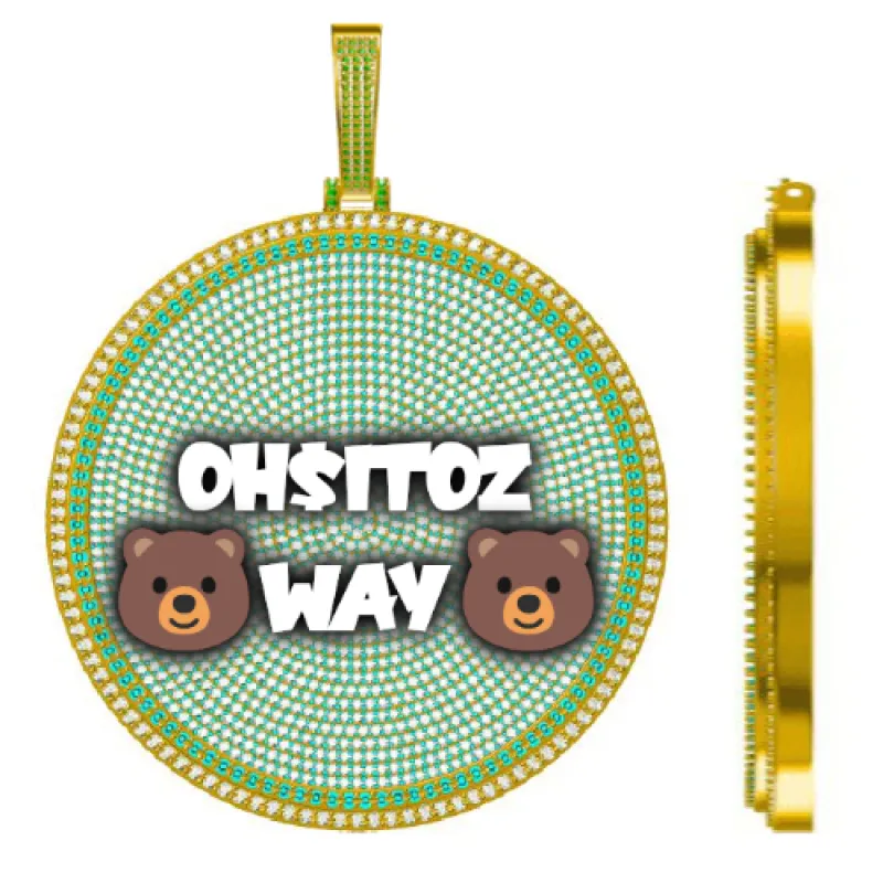 CUSTOM LETTER NECKLACE 3D BIG DISC sold by The GUU Shop