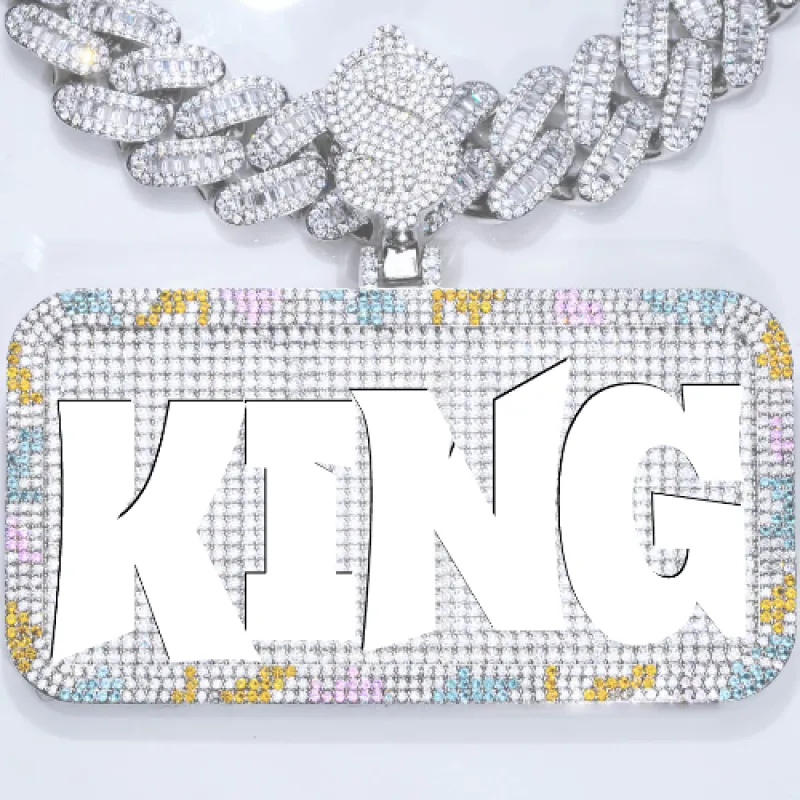 CUSTOM LETTER NECKLACE 3D COLORFUL SQUARE sold by The GUU Shop