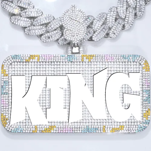 CUSTOM LETTER NECKLACE 3D COLORFUL SQUARE sold by The GUU Shop