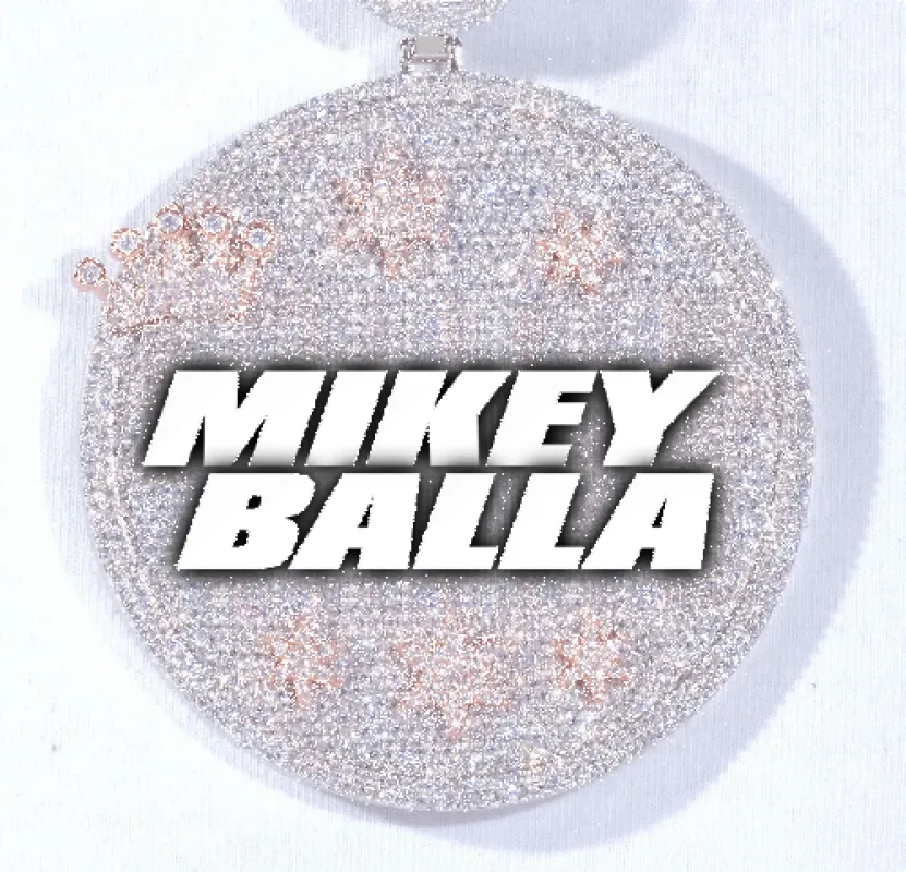 CUSTOM LETTER NECKLACE 3D BIG CROWN DISC sold by The GUU Shop