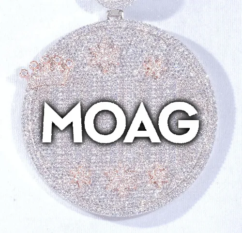 CUSTOM LETTER NECKLACE 3D BIG CROWN DISC sold by The GUU Shop