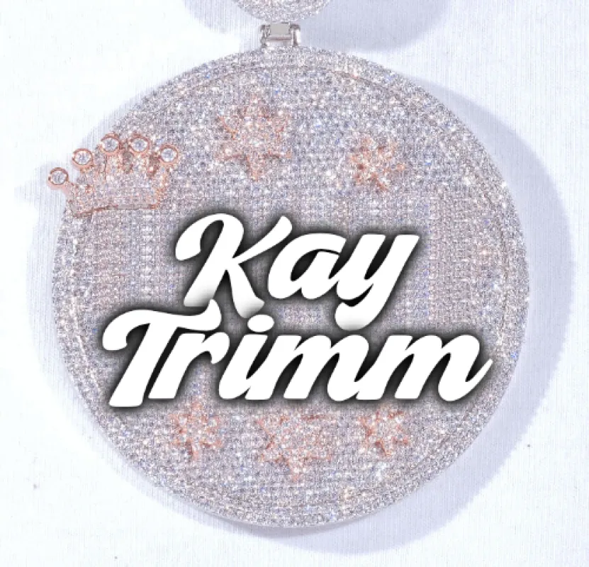 CUSTOM LETTER NECKLACE 3D BIG CROWN DISC sold by The GUU Shop