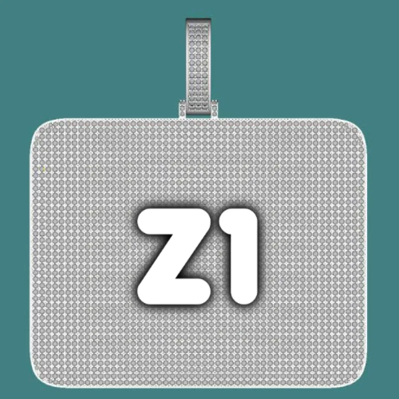 CUSTOM LETTER NECKLACE 3D BIG SQUARE sold by The GUU Shop