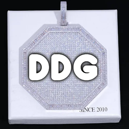 CUSTOM LETTER NECKLACE 3D BIG OCTAGON sold by The GUU Shop