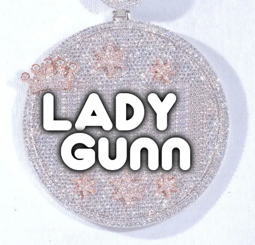 CUSTOM LETTER NECKLACE 3D BIG CROWN DISC sold by The GUU Shop