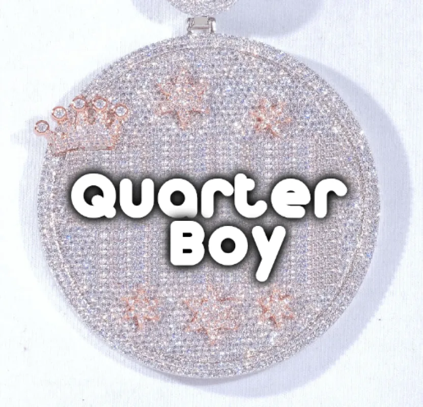 CUSTOM LETTER NECKLACE 3D BIG CROWN DISC sold by The GUU Shop