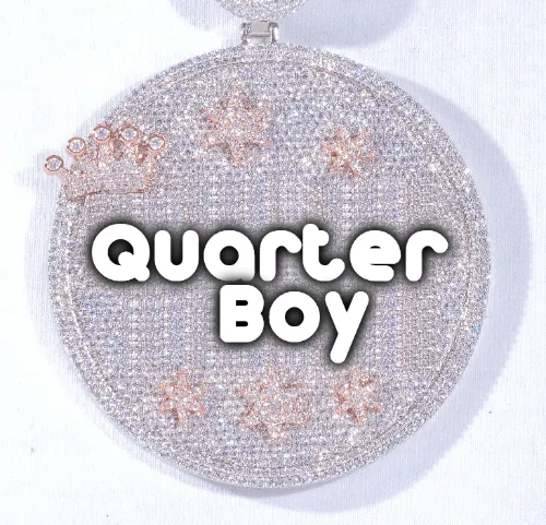 CUSTOM LETTER NECKLACE 3D BIG CROWN DISC sold by The GUU Shop