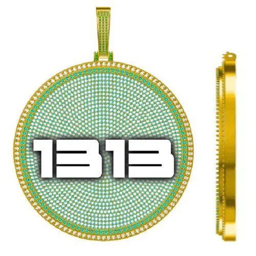 CUSTOM LETTER NECKLACE 3D BIG DISC sold by The GUU Shop