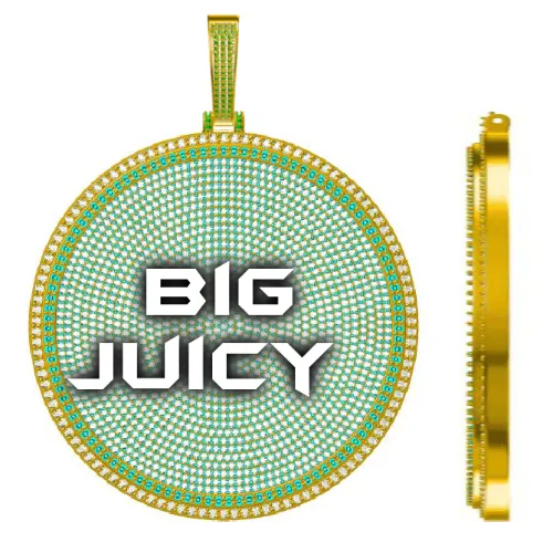 CUSTOM LETTER NECKLACE 3D BIG DISC sold by The GUU Shop