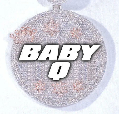 CUSTOM LETTER NECKLACE 3D BIG CROWN DISC sold by The GUU Shop