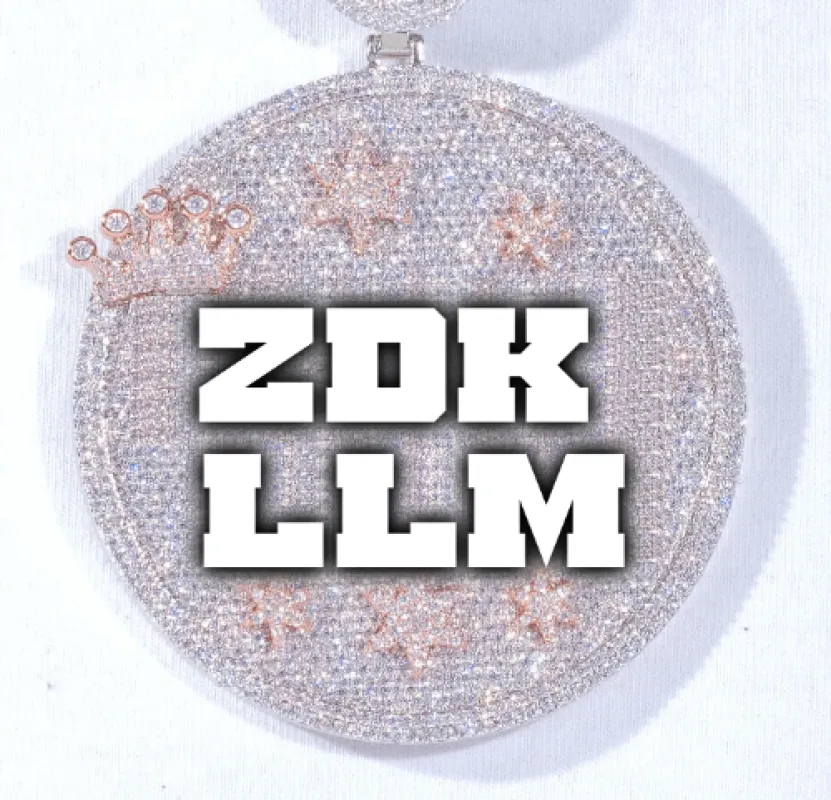 CUSTOM LETTER NECKLACE 3D BIG CROWN DISC sold by The GUU Shop