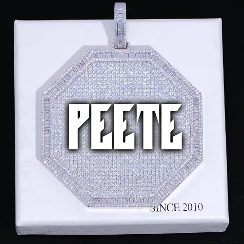 CUSTOM LETTER NECKLACE 3D BIG OCTAGON sold by The GUU Shop