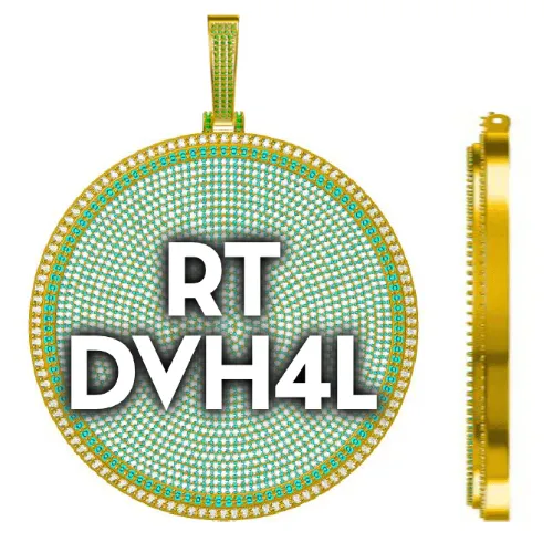 CUSTOM LETTER NECKLACE 3D BIG DISC sold by The GUU Shop