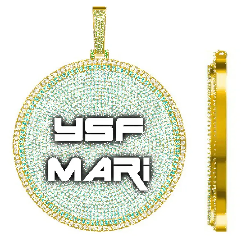 CUSTOM LETTER NECKLACE 3D BIG DISC sold by The GUU Shop