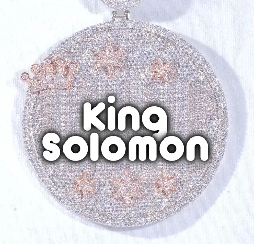 CUSTOM LETTER NECKLACE 3D BIG CROWN DISC sold by The GUU Shop