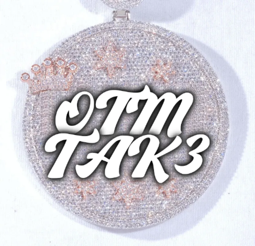 CUSTOM LETTER NECKLACE 3D BIG CROWN DISC sold by The GUU Shop