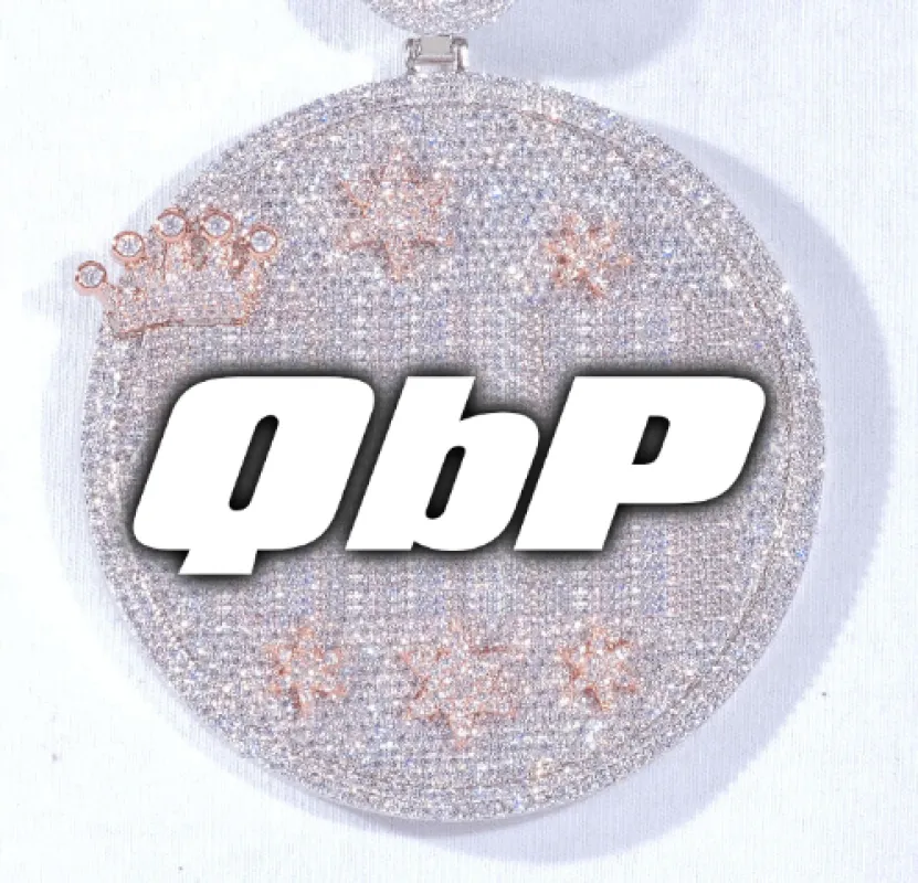 CUSTOM LETTER NECKLACE 3D BIG CROWN DISC sold by The GUU Shop