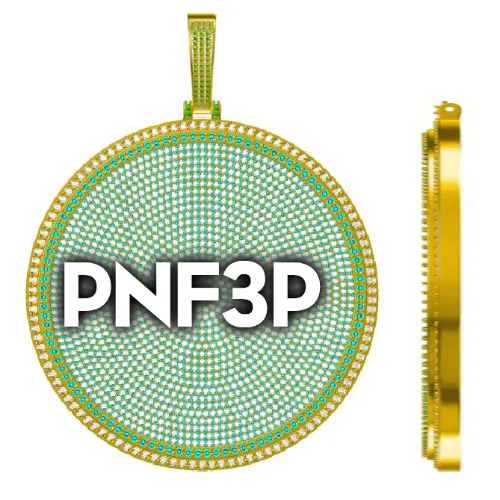 CUSTOM LETTER NECKLACE 3D BIG DISC sold by The GUU Shop