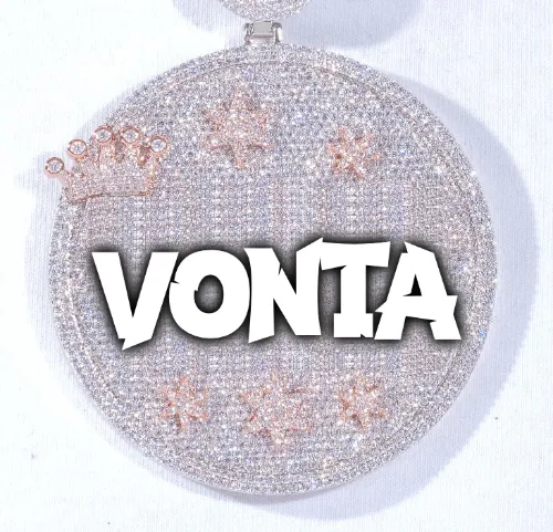 CUSTOM LETTER NECKLACE 3D BIG CROWN DISC sold by The GUU Shop