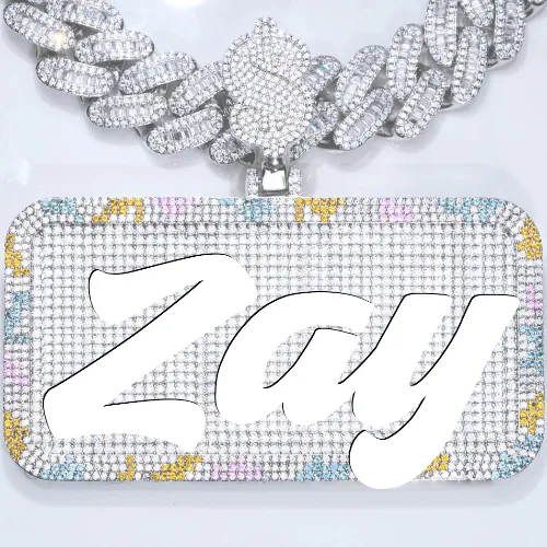 CUSTOM LETTER NECKLACE 3D COLORFUL SQUARE sold by The GUU Shop