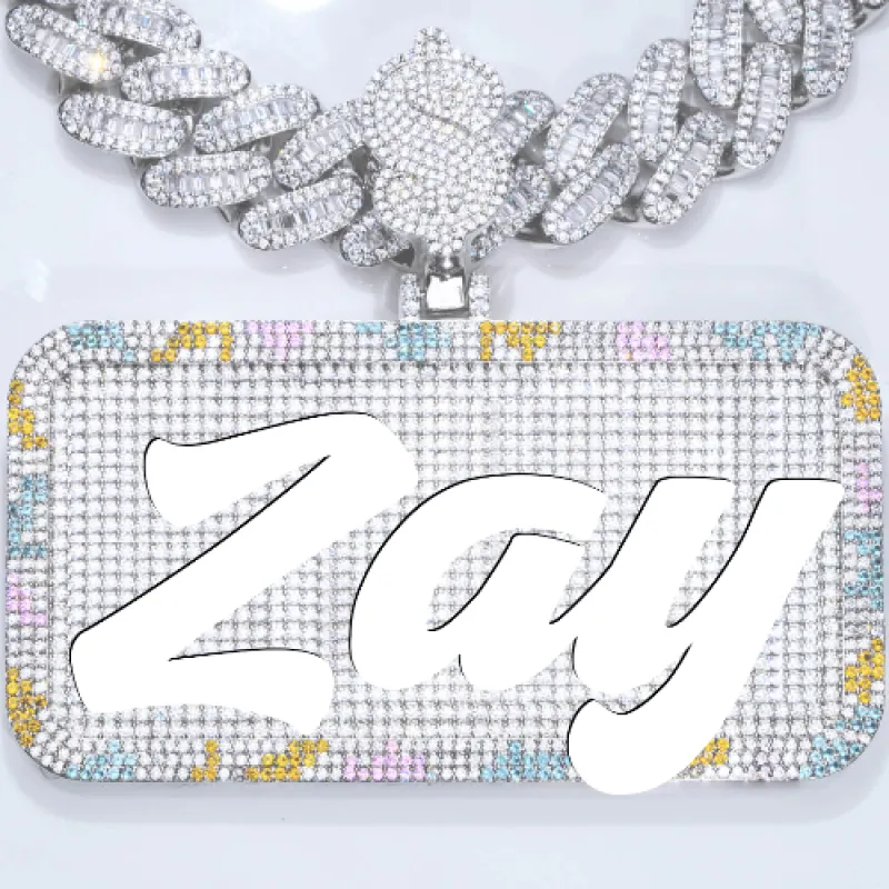 CUSTOM LETTER NECKLACE 3D COLORFUL SQUARE sold by The GUU Shop