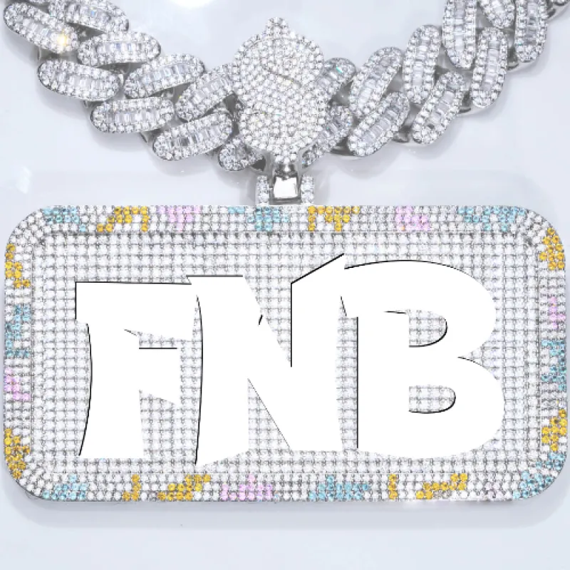 CUSTOM LETTER NECKLACE 3D COLORFUL SQUARE sold by The GUU Shop