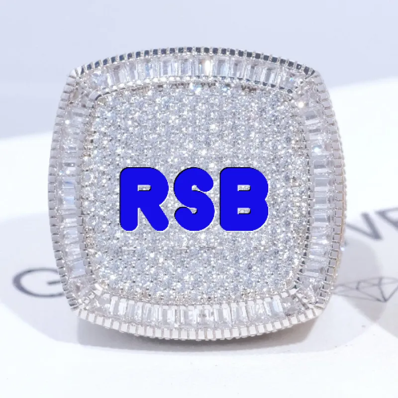 CUSTOM LETTER 3D ICED RING sold by The GUU Shop