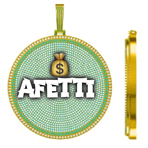 CUSTOM LETTER NECKLACE 3D BIG DISC sold by The GUU Shop