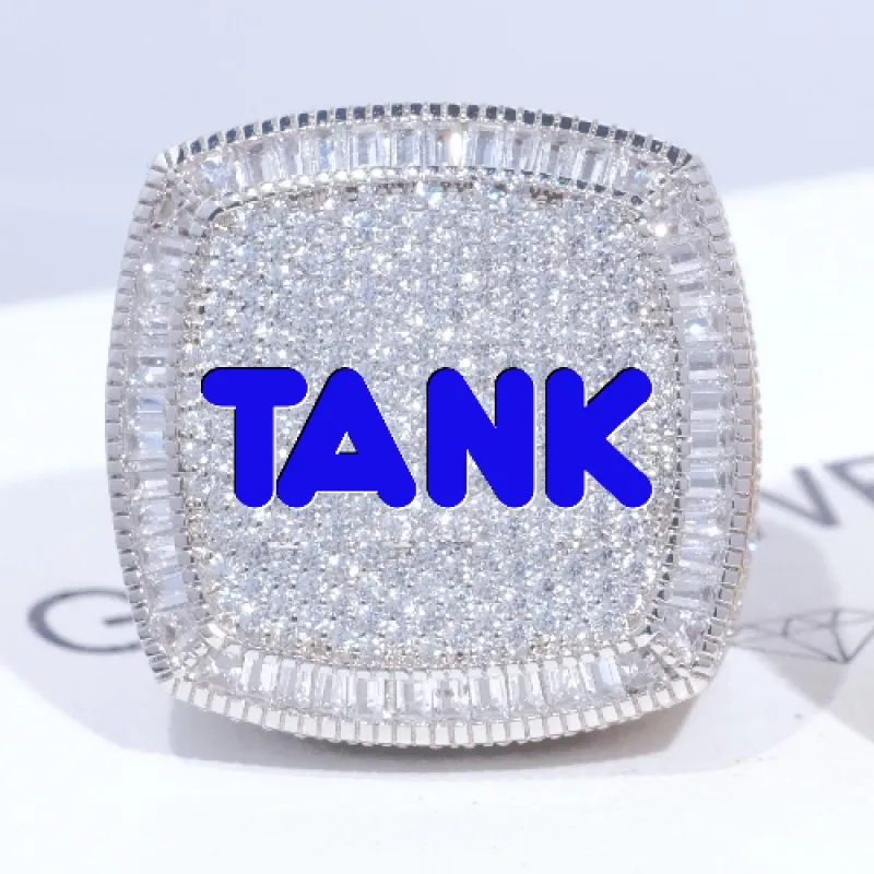 CUSTOM LETTER 3D ICED RING sold by The GUU Shop