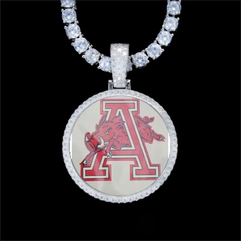 925S & VVS Moissanite 3D Circle Custom Picture Pendant sold by The GUU Shop