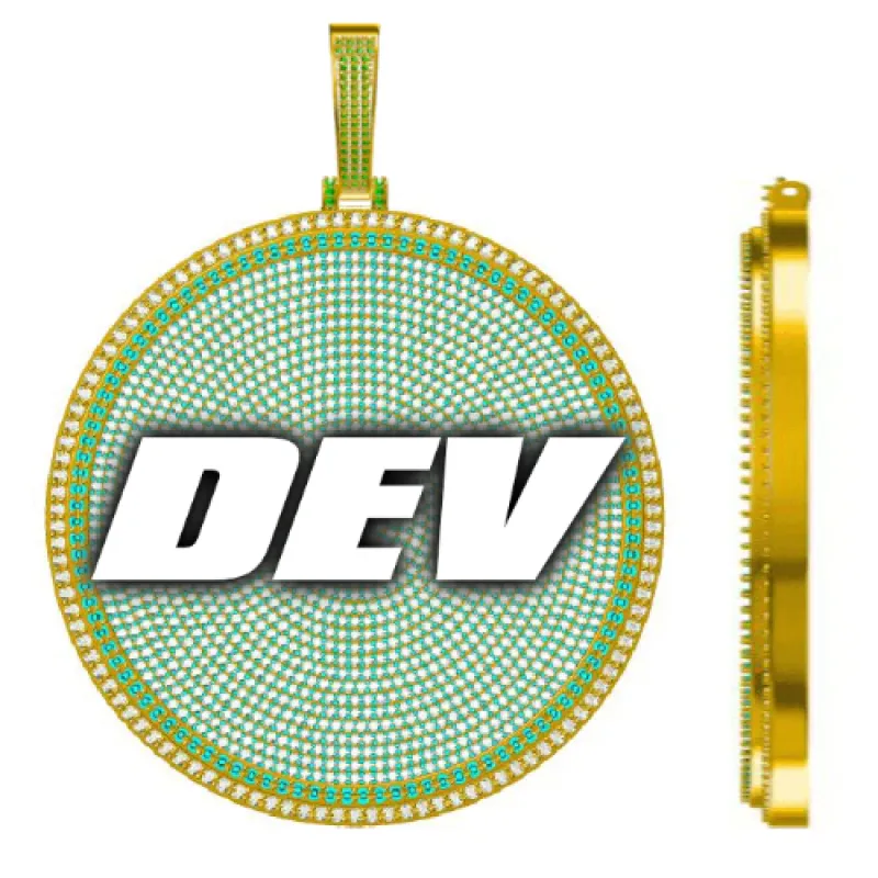 CUSTOM LETTER NECKLACE 3D BIG DISC sold by The GUU Shop