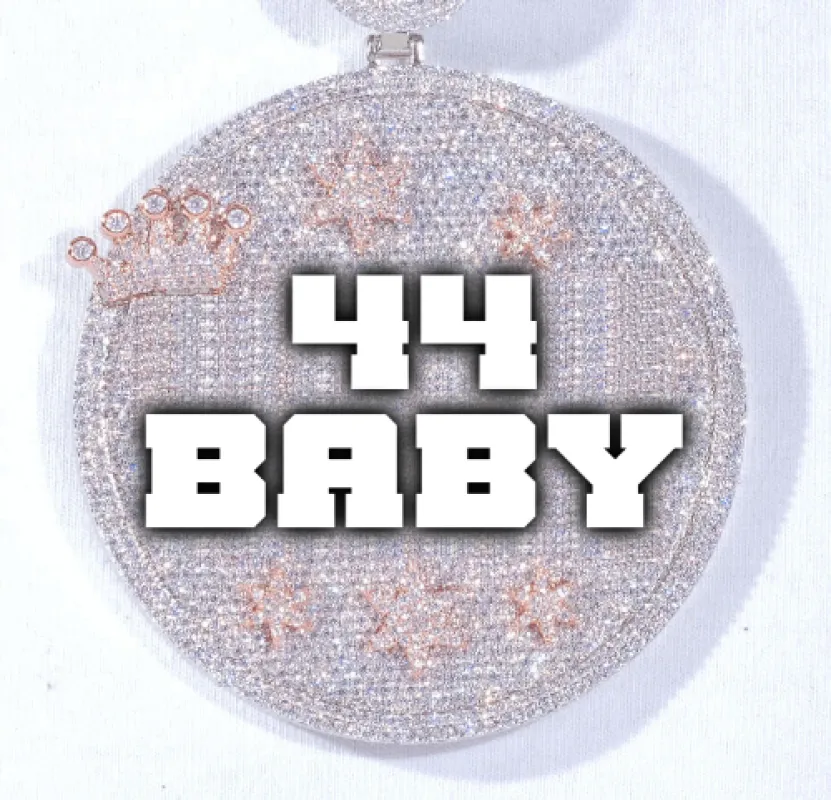 CUSTOM LETTER NECKLACE 3D BIG CROWN DISC sold by The GUU Shop