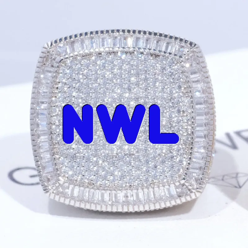 CUSTOM LETTER 3D ICED RING sold by The GUU Shop