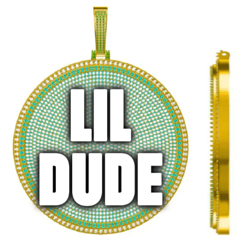 CUSTOM LETTER NECKLACE 3D BIG DISC sold by The GUU Shop